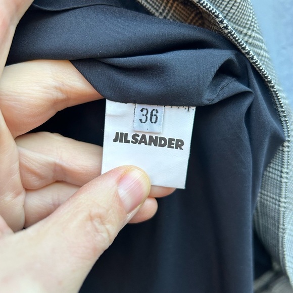 Jil Sander Houndstooth Plaid Wool Check Midi, size 36 - Picture 6 of 8